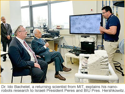 Pres. Peres w/ BIU Pres. Hershkowitz and Prof. Bachelet