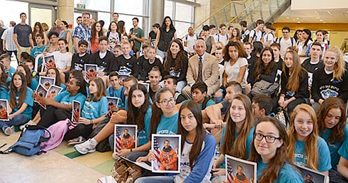 Charles F. Bolden with students