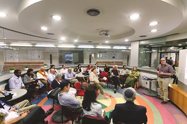 Getting a first-hand briefing about BIU's Impact Centers, Dr. Baruch Barzel of the Department of Mathematics speaks about the aims of the Network Science Impact Center