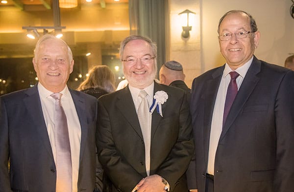 2018 Presidential Award recipient Elio Moti Sonnenfeld flanked by Moshe Podhorzer and Dr. Ehud Shapira